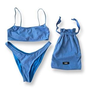 TRIANGL Mica-Marina Sparkle Bikini Top & Bottom, sz S&M